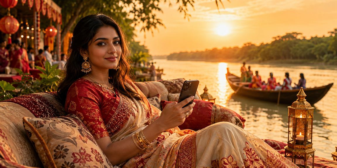 সুন্দরবনে মোবাইল ক্যাসিনো খেলার দৃশ্য